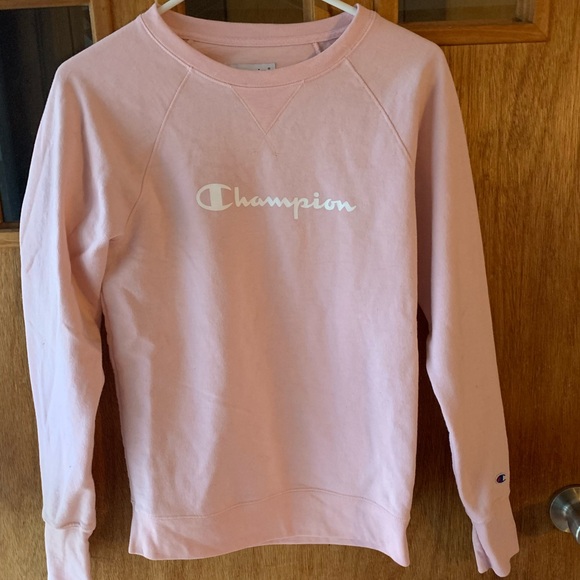 baby pink champion crewneck